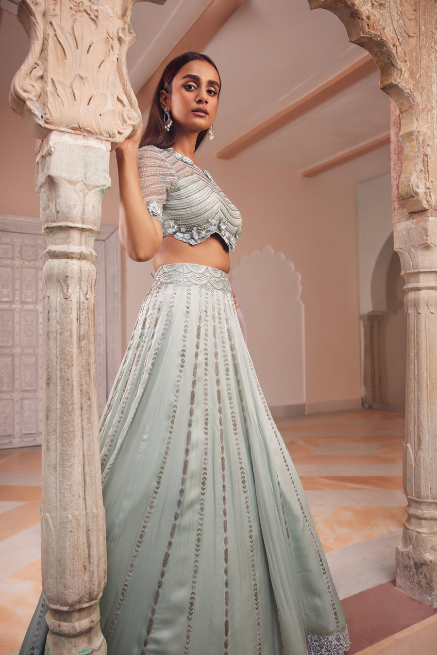 Aqua Lehenga