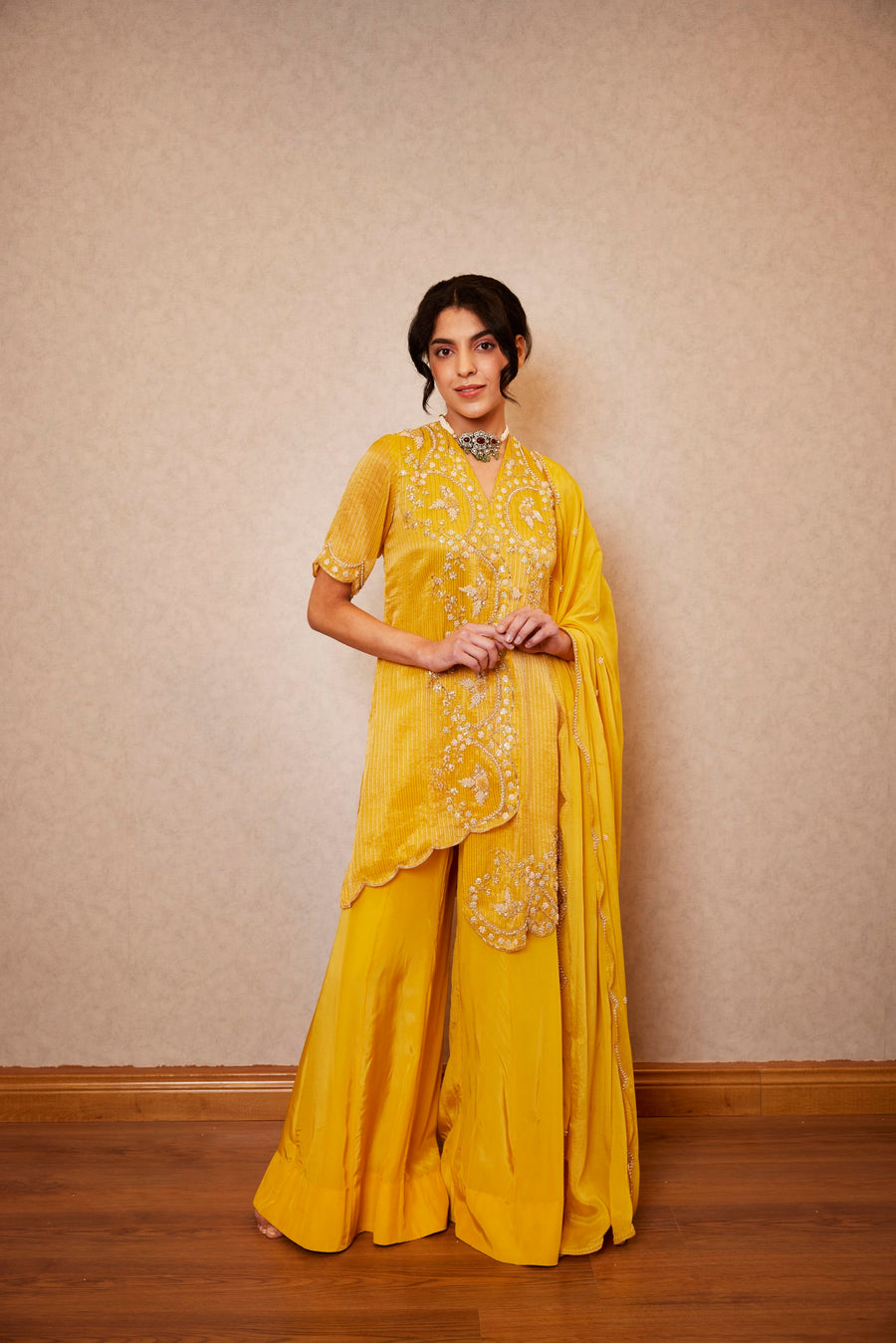 Yellow Sharara Set