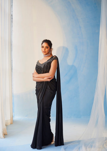 Black Saree Gown