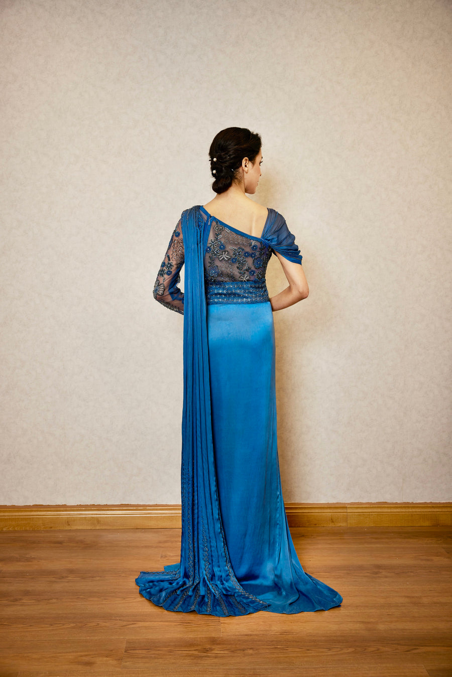 Blue Saree Gown