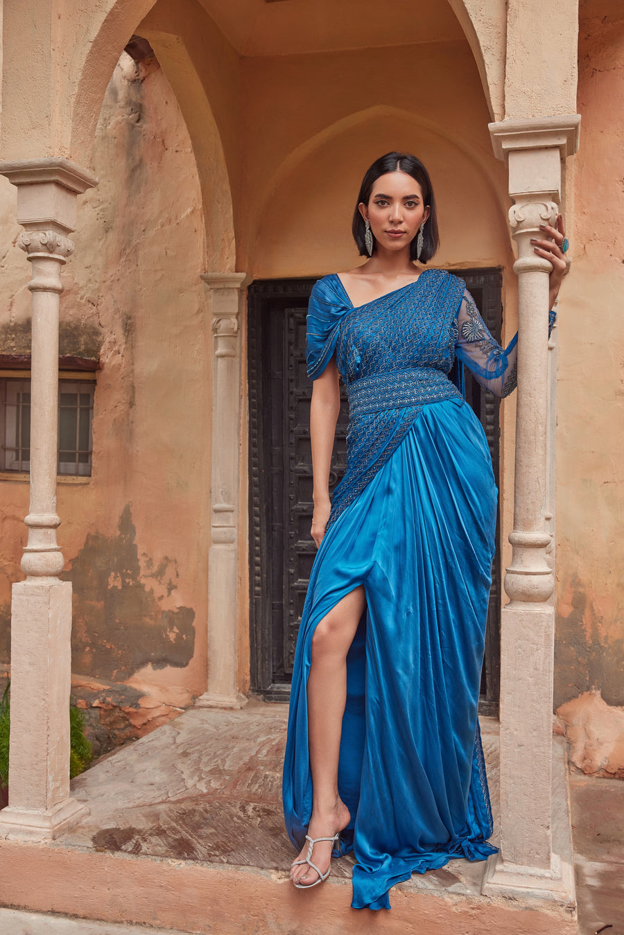 Blue Saree Gown