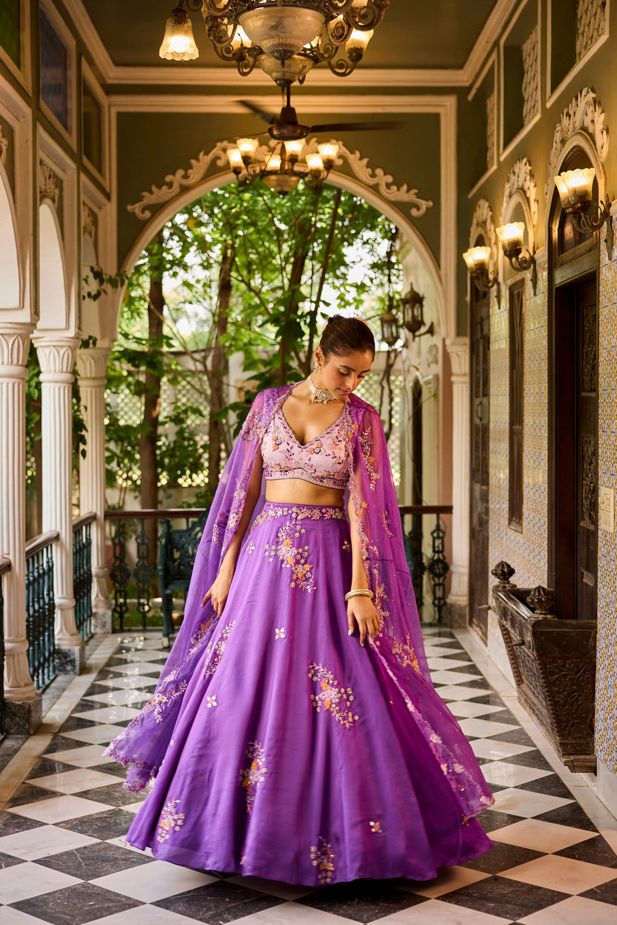 Purple Lehenga With Lavender Blouse