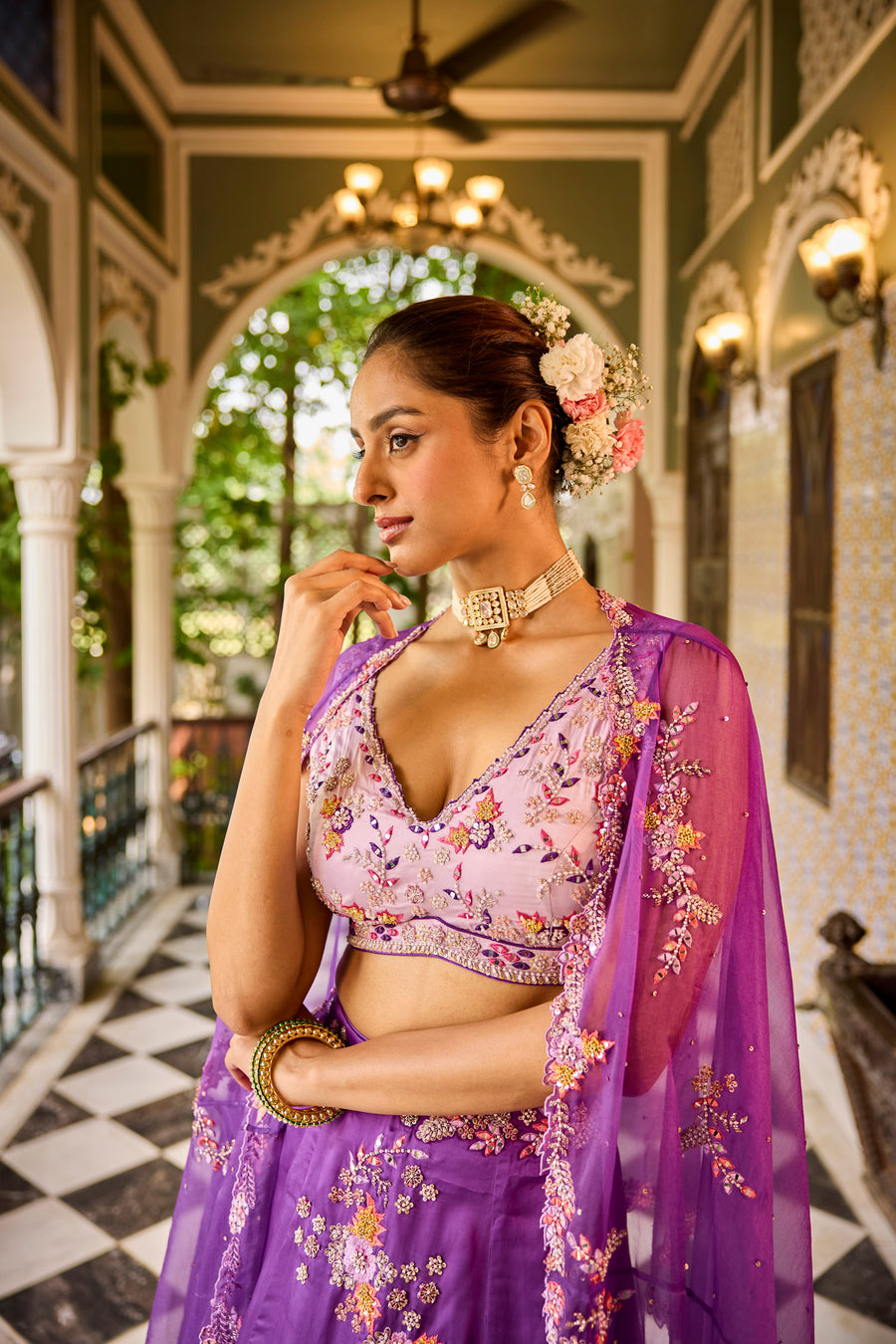 Purple Lehenga With Lavender Blouse