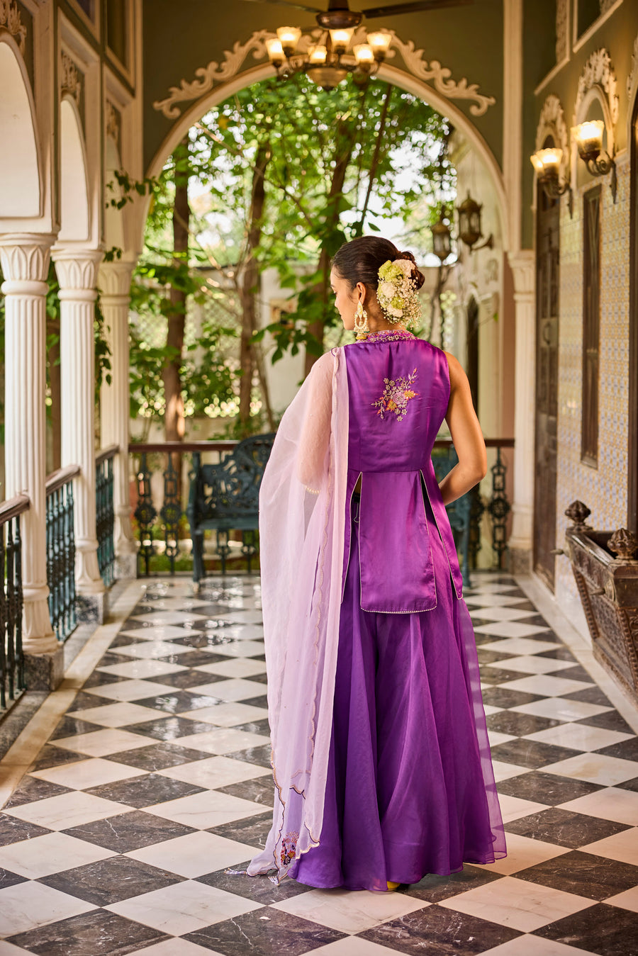 Purple Peplum With Sharara