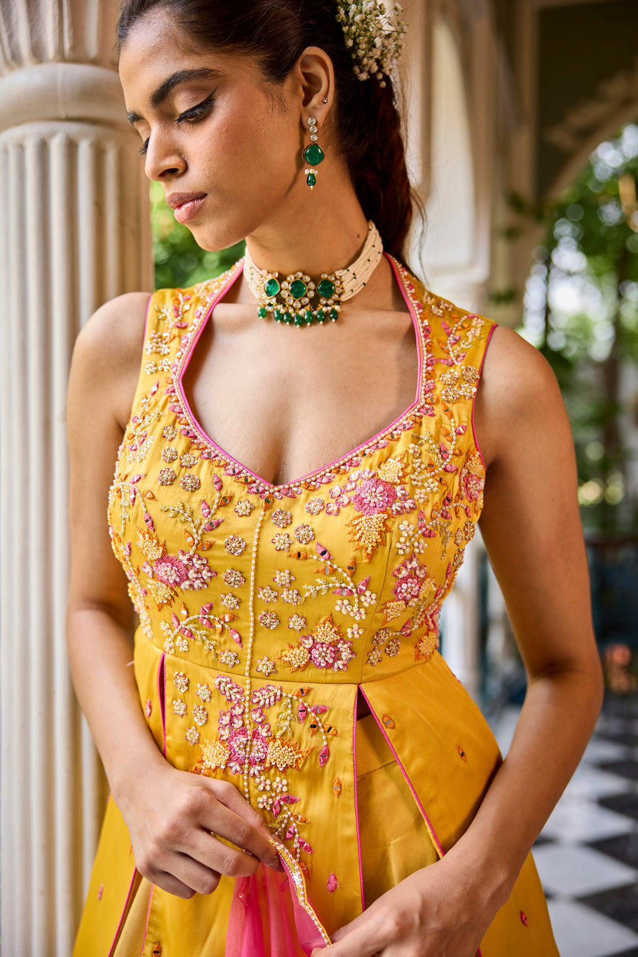 Yellow Peplum With Sharara