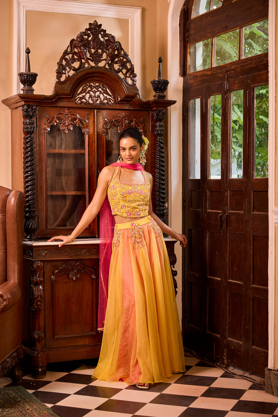 Yellow Waistcoat With Skirt