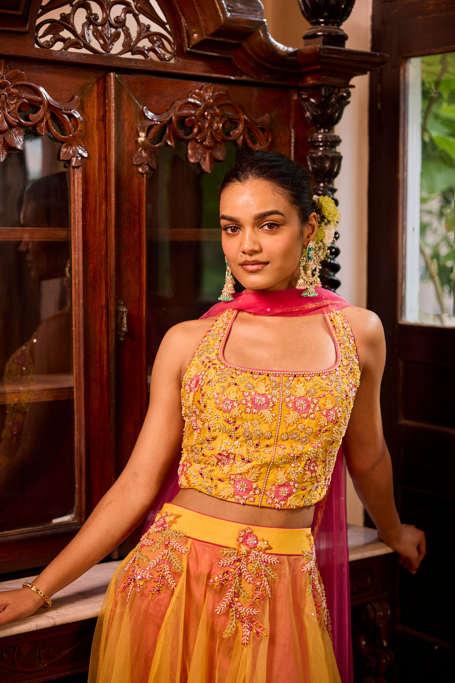 Yellow Waistcoat With Skirt