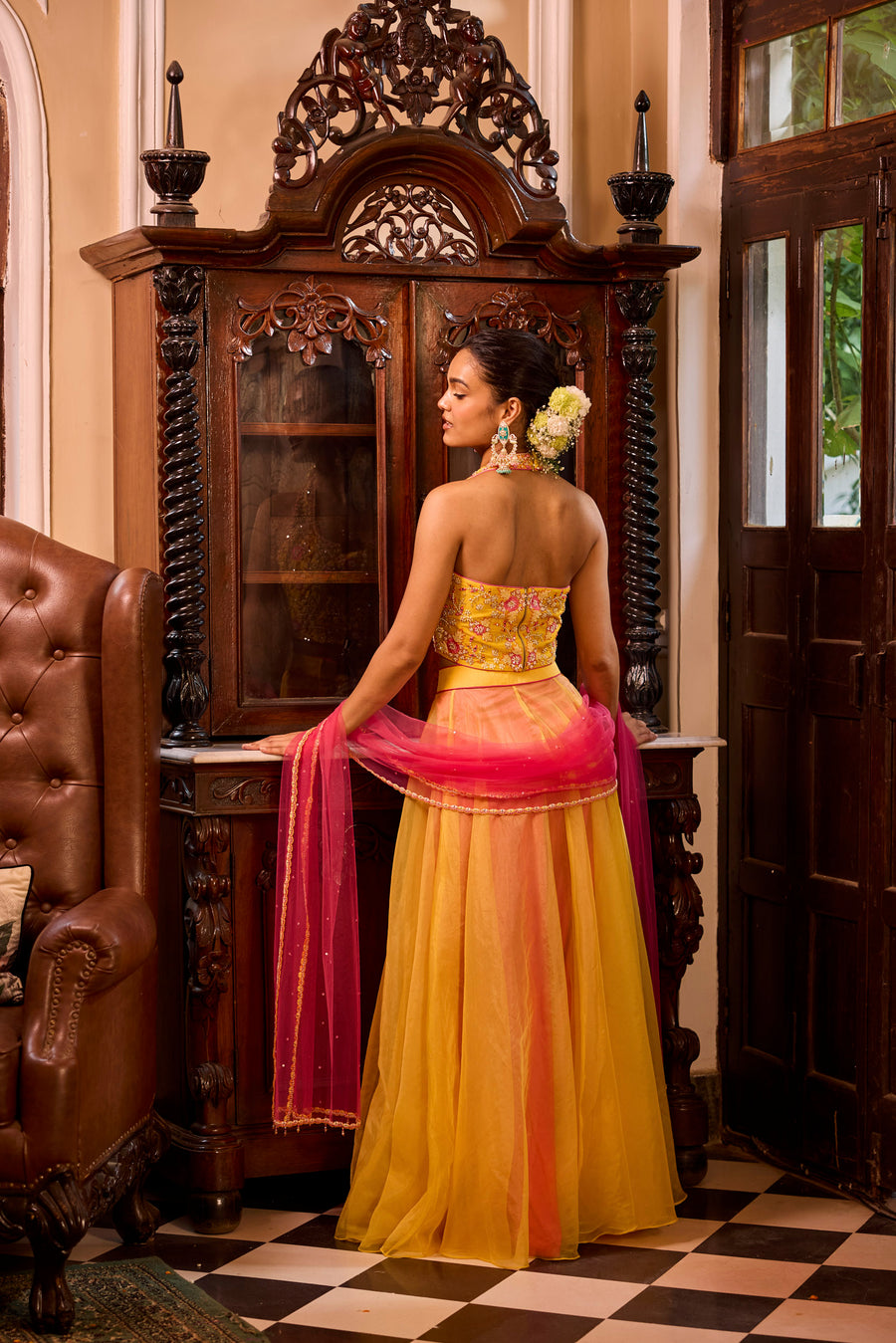 Yellow Waistcoat With Skirt