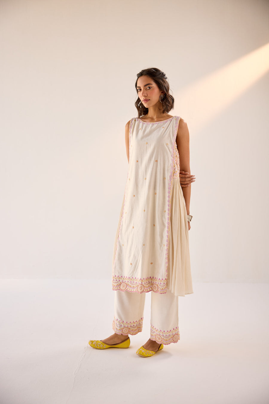 Off-White Kurta-Palazzo Set