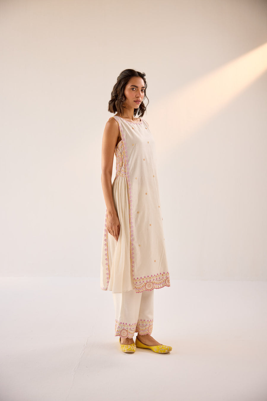 Off-White Kurta-Palazzo Set