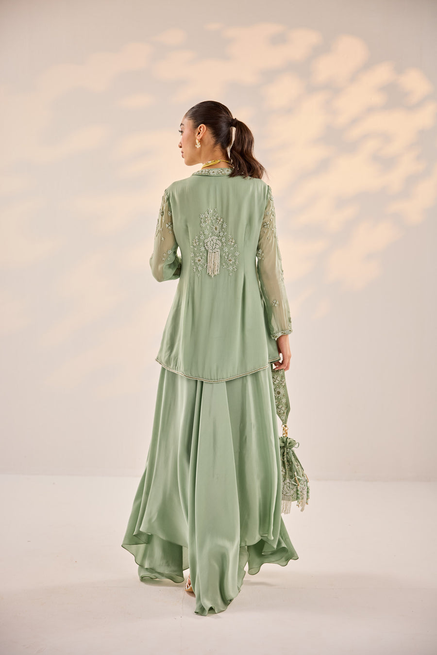 Sage Green Sharara Set