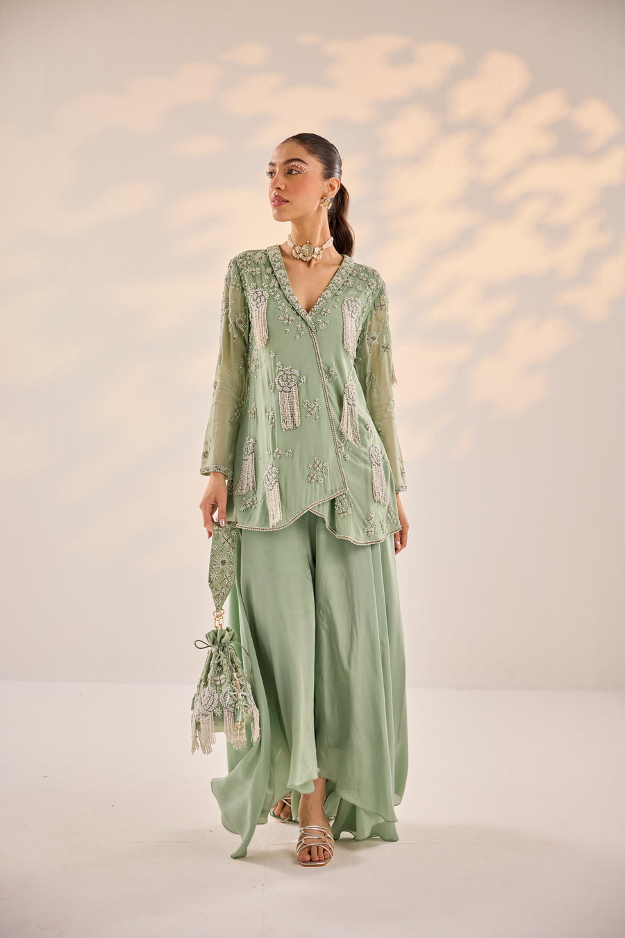 Sage Green Sharara Set