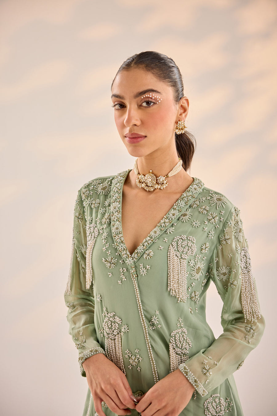 Sage Green Sharara Set