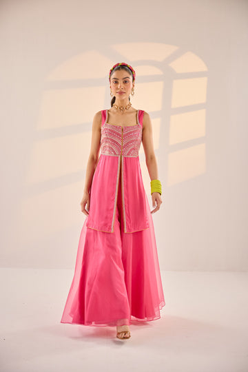 Hot Pink Sharara Set