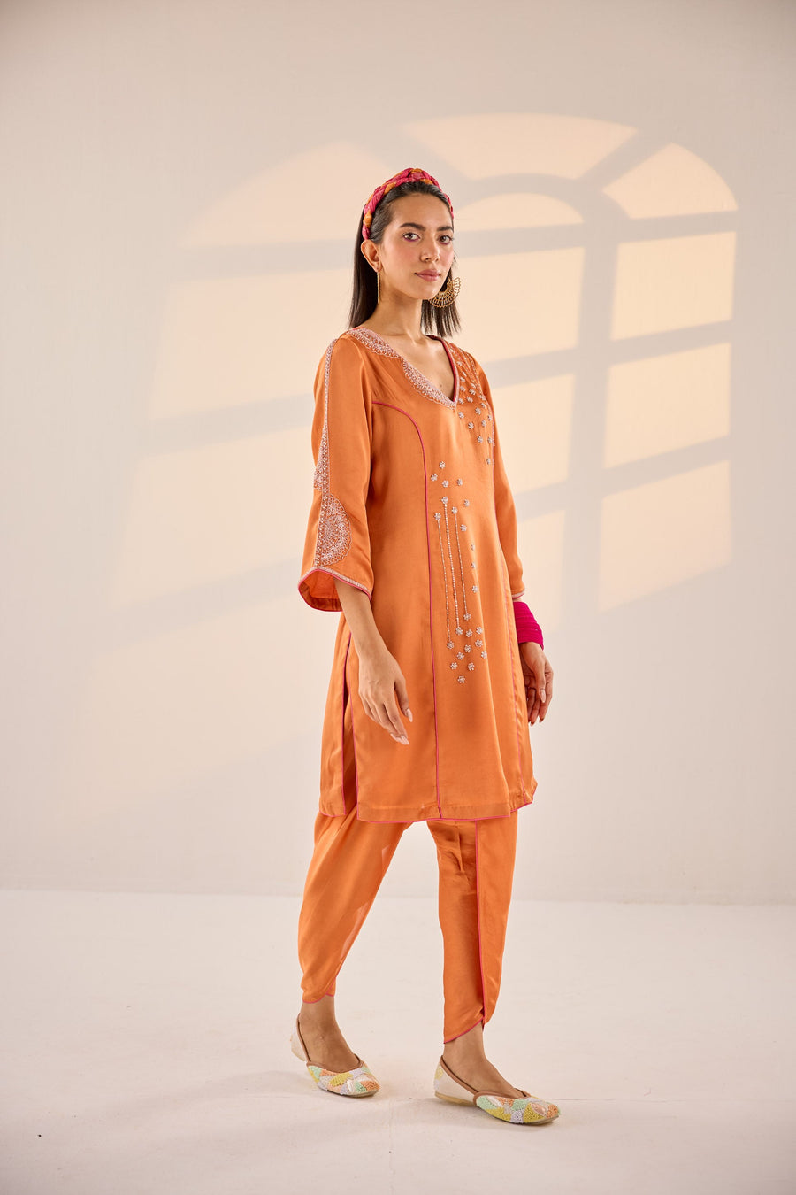 Burnt Orange Dhoti Set