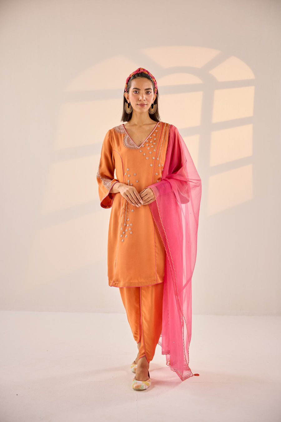 Burnt Orange Dhoti Set