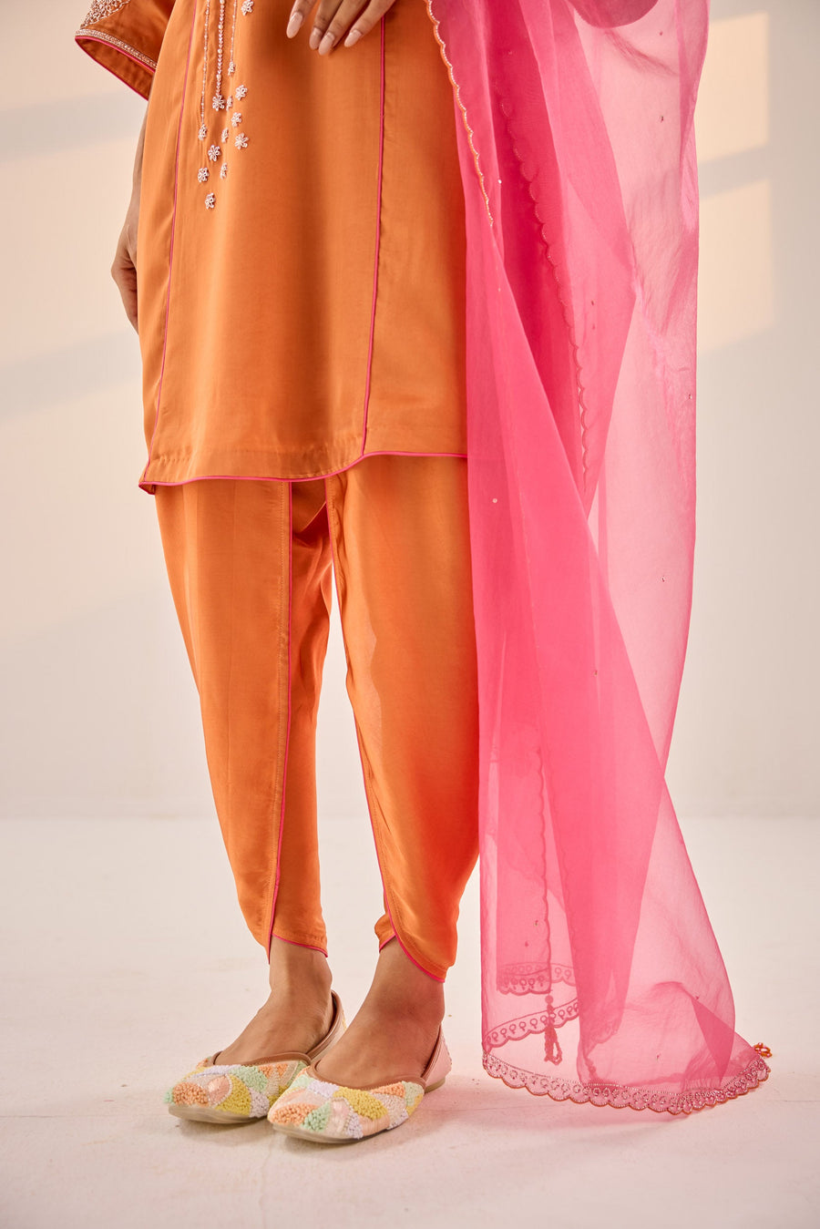 Burnt Orange Dhoti Set