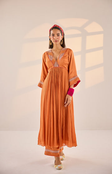 Burnt Orange Anarkali