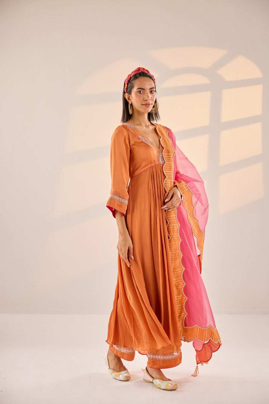 Burnt Orange Anarkali