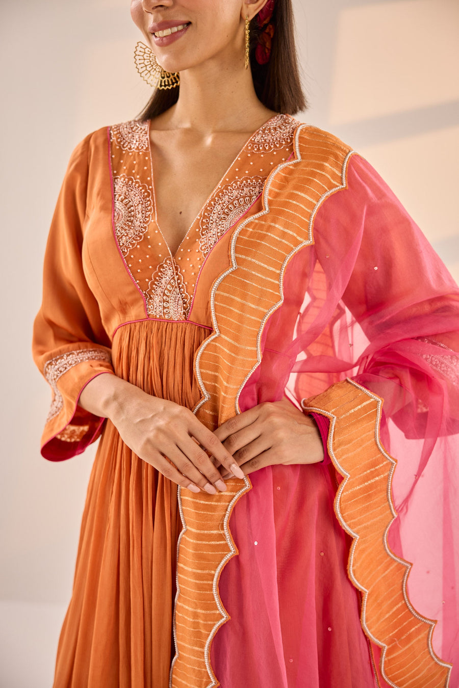 Burnt Orange Anarkali