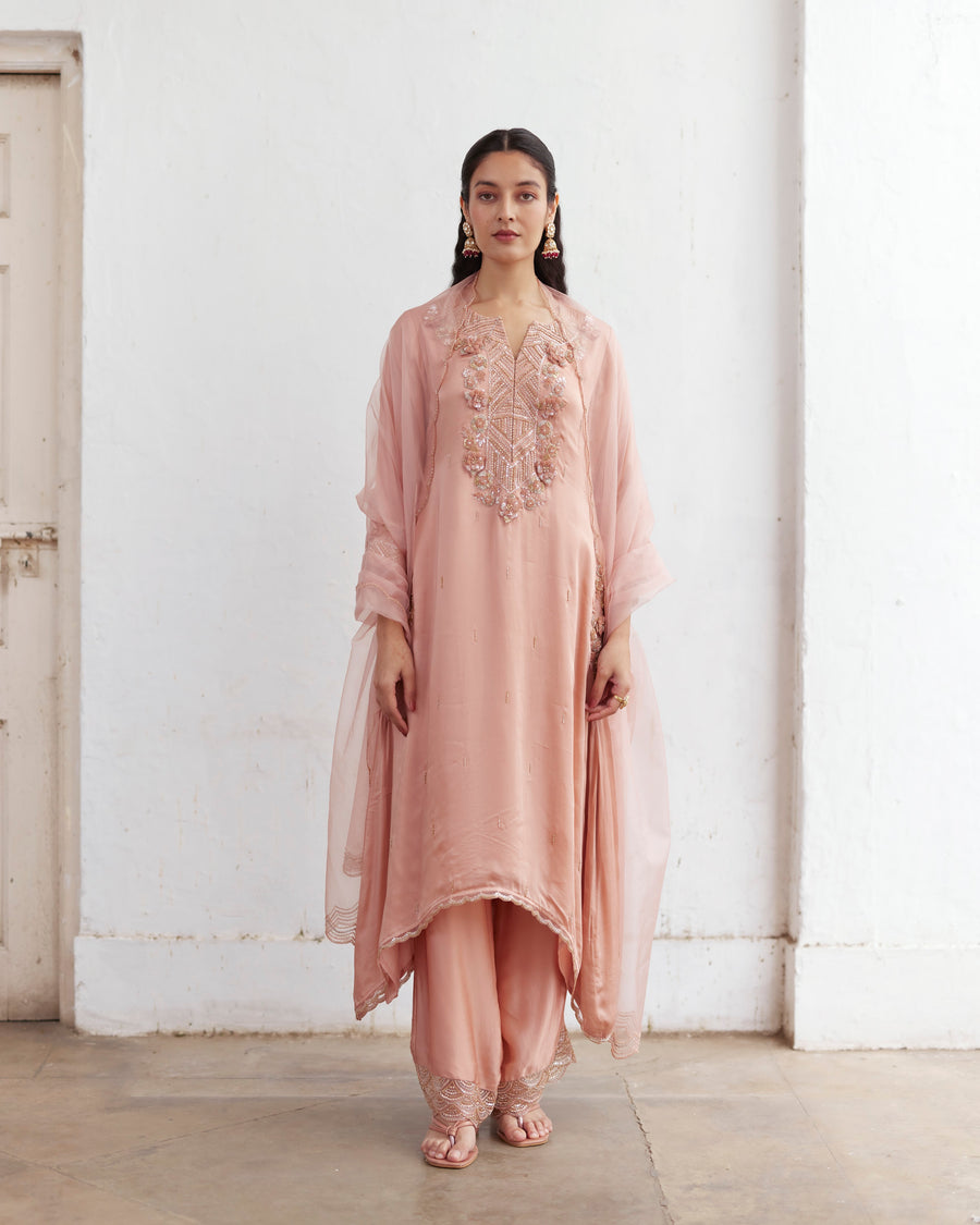 Old Rose Kurta Palazzo Set