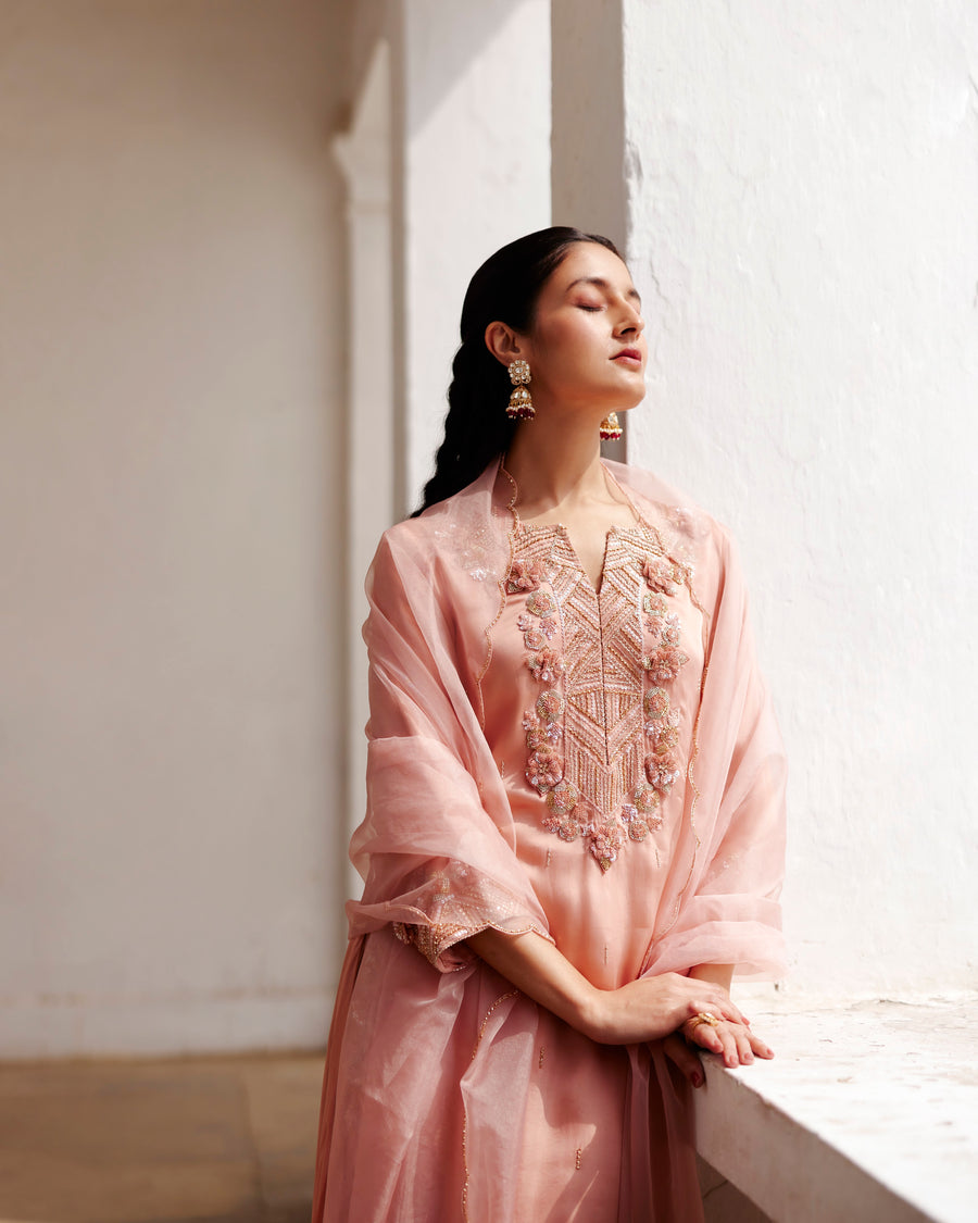 Old Rose Kurta Palazzo Set