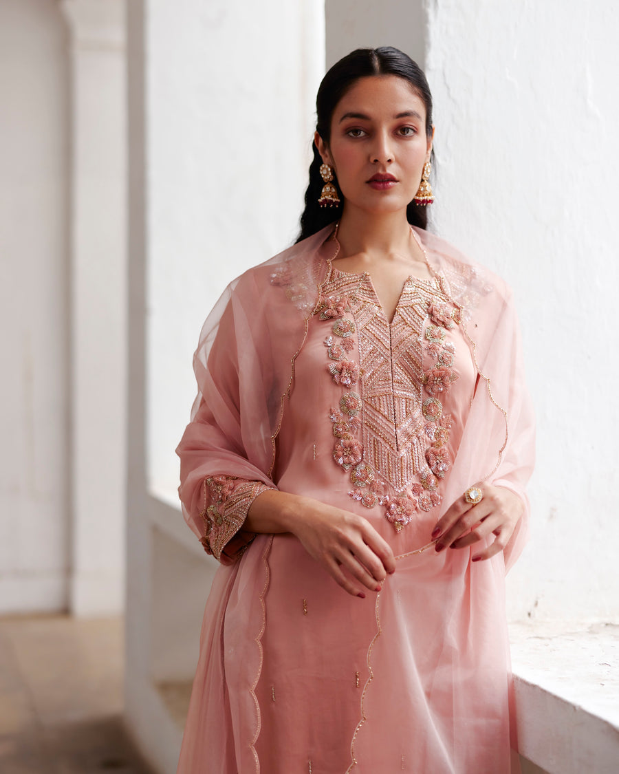 Old Rose Kurta Palazzo Set