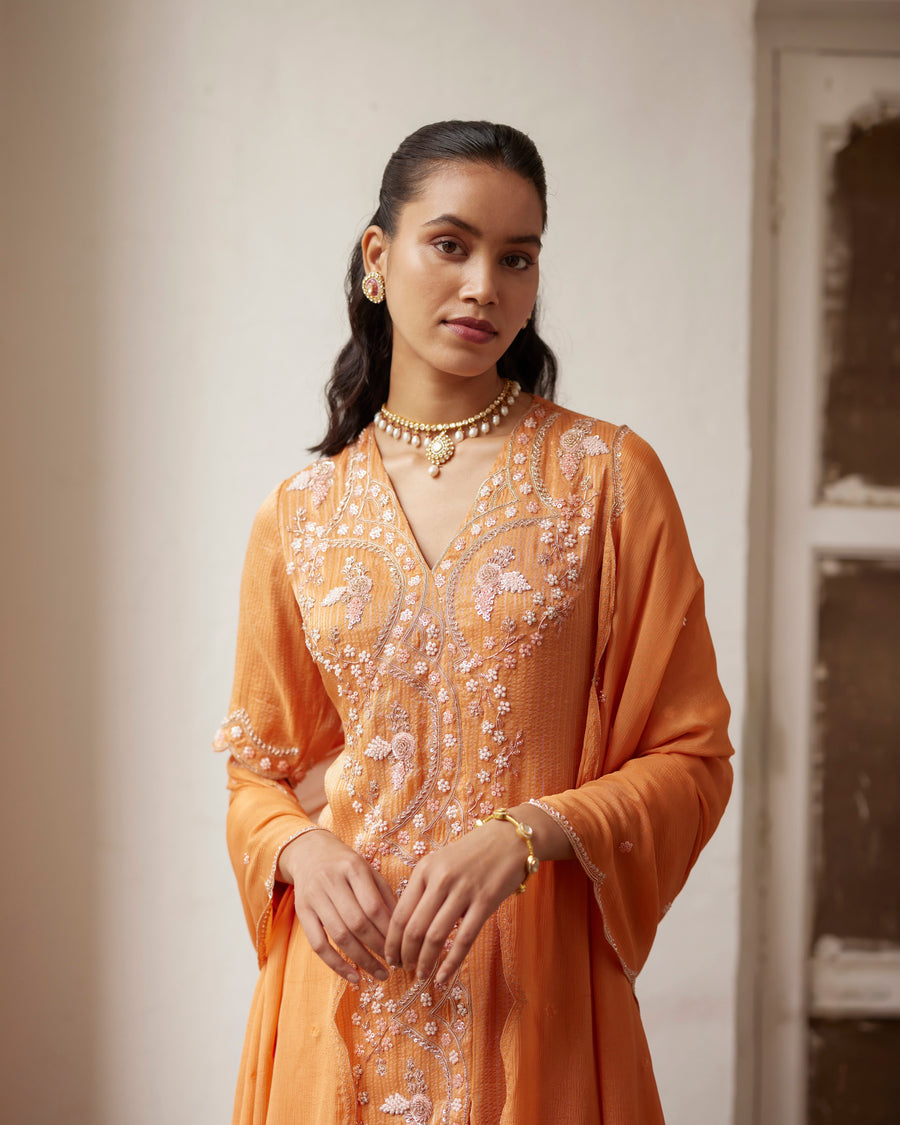 Burnt Orange Sharara Set