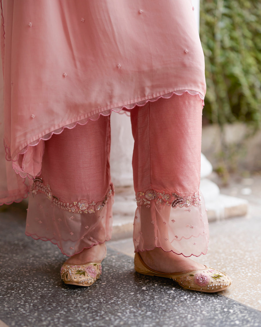 Pink Kurta Set With Pockets