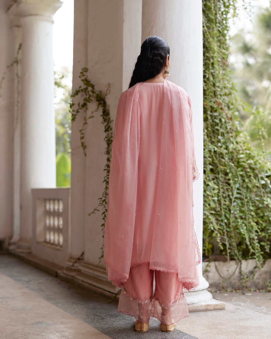 Pink Kurta Set With Pockets