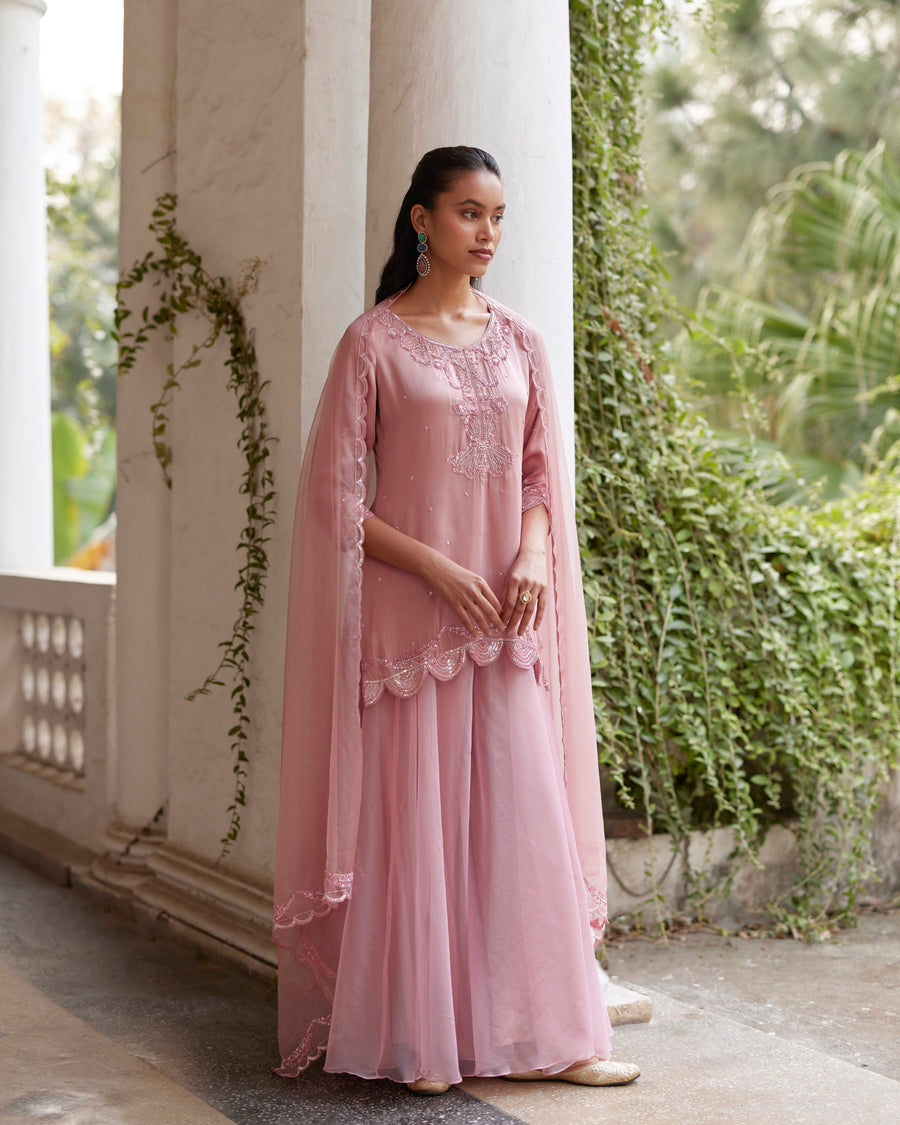 Rose Pink Sharara Set